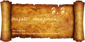 Hajdú Henrietta névjegykártya